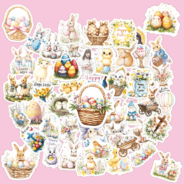 Easter Egg Series Cute Bunny Stickers for Festival Decor