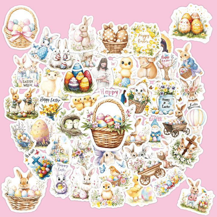 Easter Egg Series Cute Bunny Stickers for Festival Decor