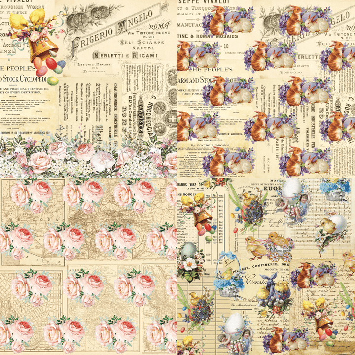 Easter Background Paper Baskets And Baby Chicks