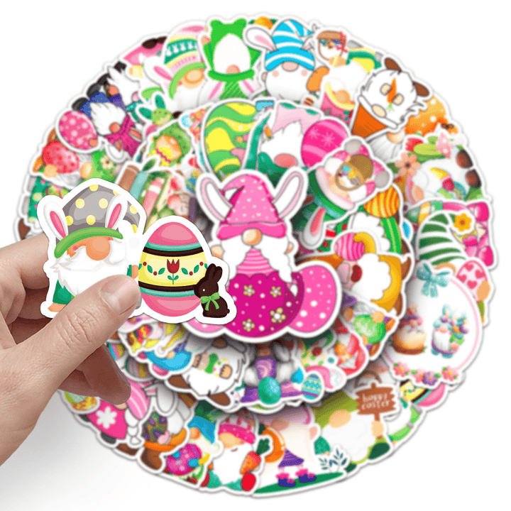 Easter Stickers Gnome Egg For Festival Scrapbooking Gnome Character Stickers