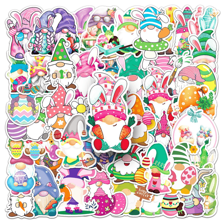 Easter Stickers Gnome Egg For Festival Scrapbooking Easter Gnome Stickers