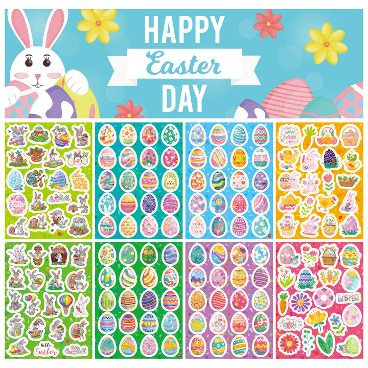 Easter Stickers PVC Holographic Egg Bunny For DIY