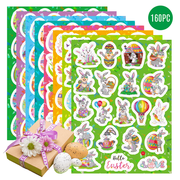 Holographic Easter Stickers Bunny Egg PVC For Journal