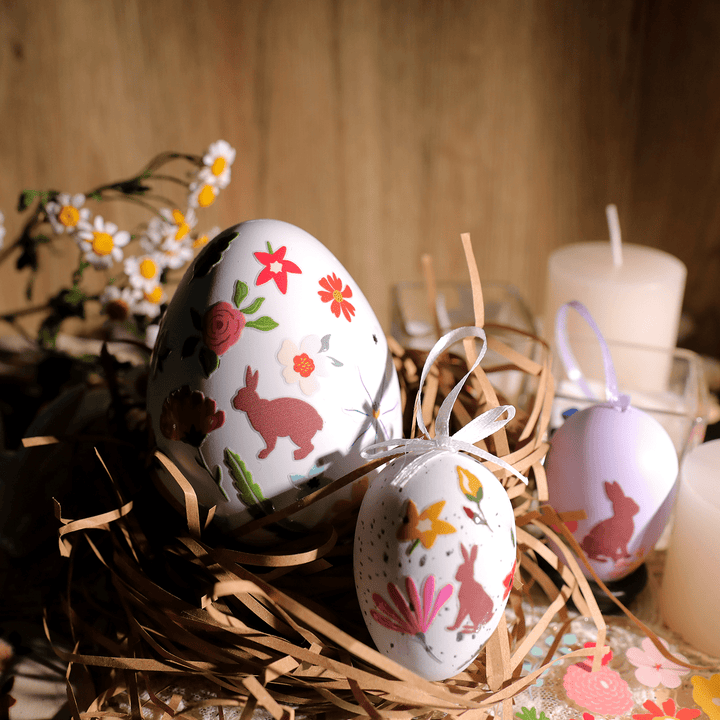 Easter Transfer Stickers Crystal Bunny Stickers Spring Floral Decorative Art