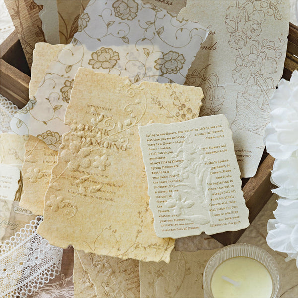 Embossed Craft Paper Flower Branch Language Series Relief Texture Paper