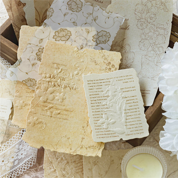 Embossed Craft Paper Flower Branch Language Series Relief Texture Paper