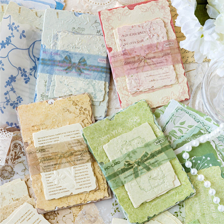 Embossed Craft Paper Flower Branch Language Series Floral Texture Paper