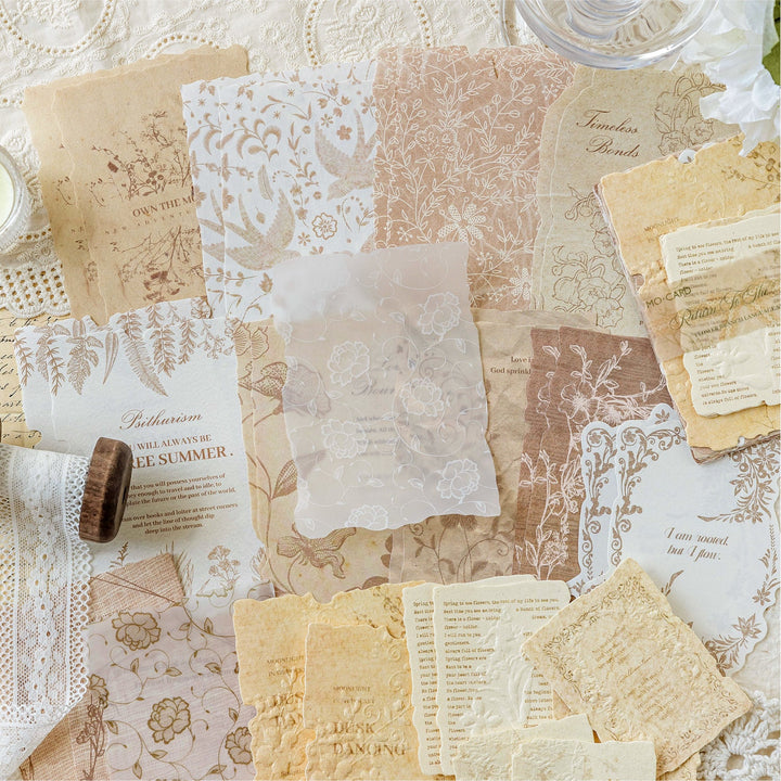 Embossed Craft Paper Flower Branch Language Series Gentle Vintage Style