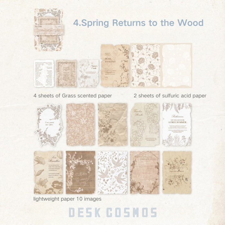 Flower Branch Language Entering Wood Returning Spring Embossed Craft Paper Layered Texture