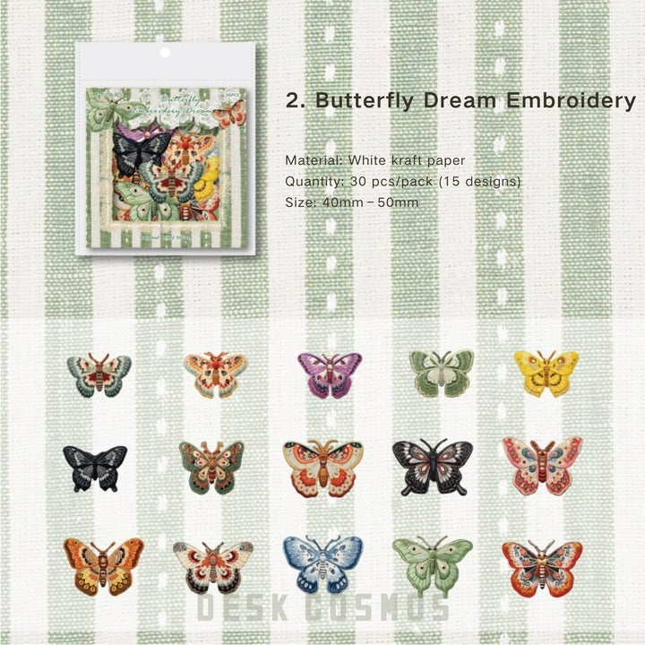 Embroidery Story Series Butterfly Dream Embroidery Stickers Romantic Theme
