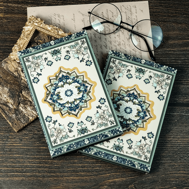 Ethnic Style Retro Floral Journal with Hollow Design DIY Planner Floral Pattern