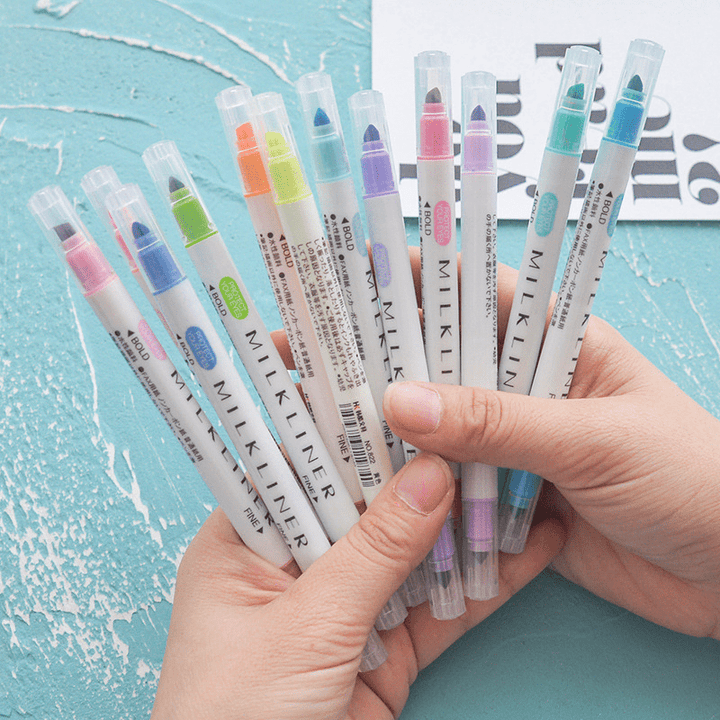 Eye Friendly Dual Head Fluorescent Markers Art Supplies Creative DIY Stationery
