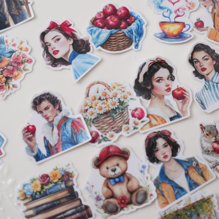 Fairy Tale Stickers Apple Girl Series Characters - Desk Cosmos