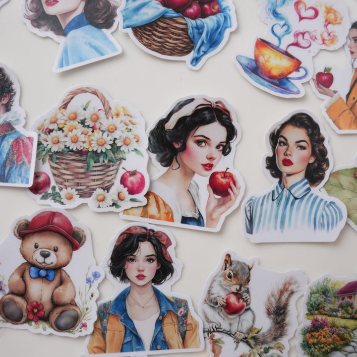 Fairy Tale Stickers Apple Girl Series Characters - Desk Cosmos