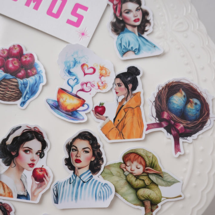 Fairy Tale Stickers Apple Girl Series Characters - Desk Cosmos