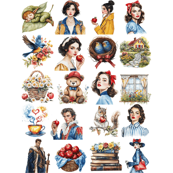 Fairy Tale Stickers Apple Girl Magical World Decor