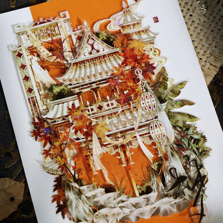 Autumn Palace Chinese Style PET Tape Autumn Scenery