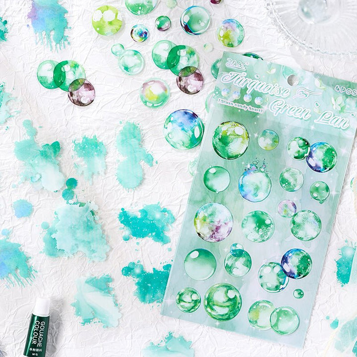 Glazed Sugar Heart Fantasy Scrapbook Bubble Stickers