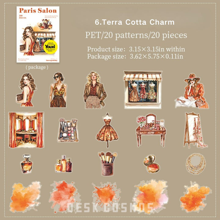 Paris Salon Terracotta Muse Fashion Journal Stickers