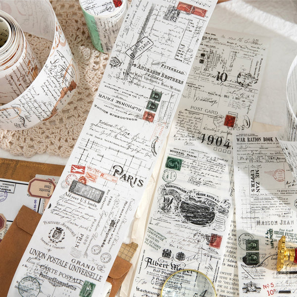 Detained Letters Washi Tape Retro Stamps for Scrapbook Lovers