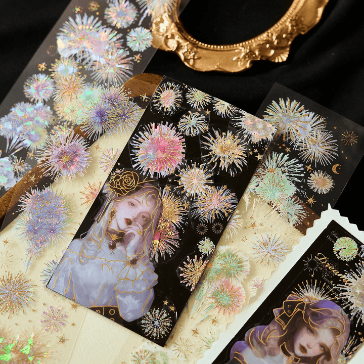 Fireworks PET Stickers Brilliant as Day Romantic Scrapbook Material