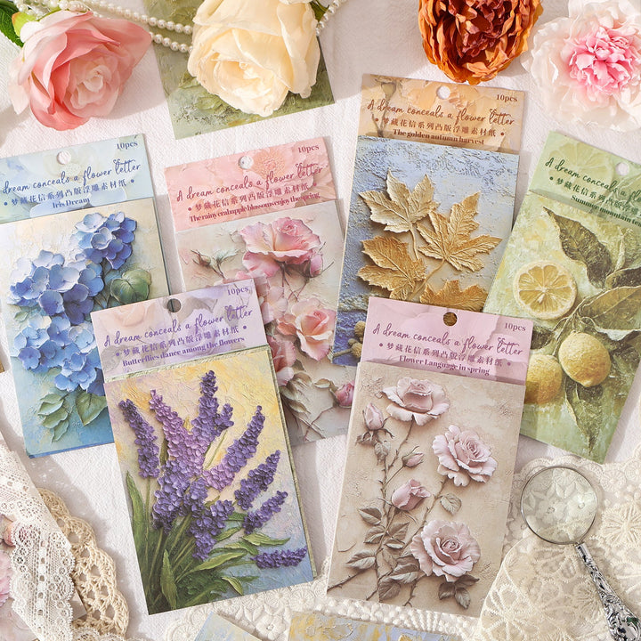 Dream of Hiding Flowers Floral Scrapbook Paper Romantic Pattern