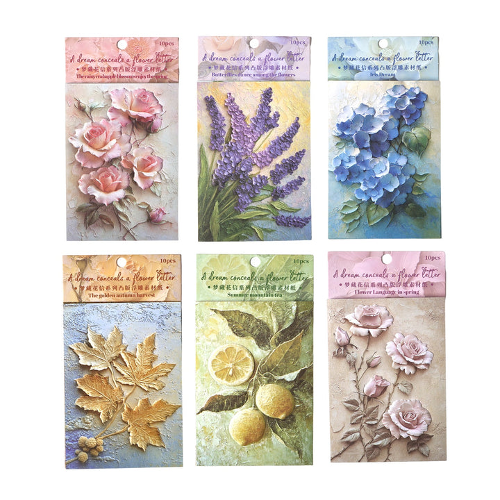 Dream of Hiding Flowers Retro Floral Paper Collage Supplies