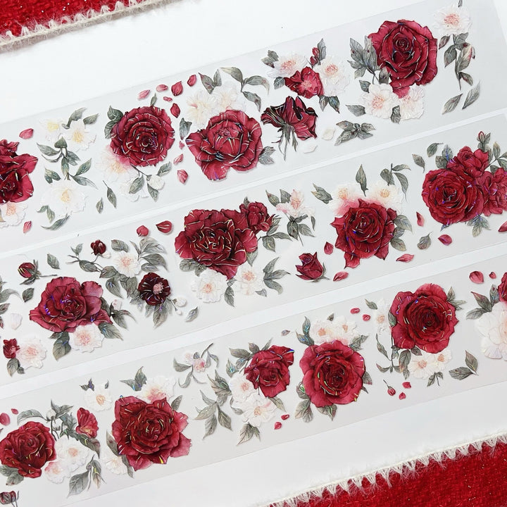 Camellia Rose PET tape perfect for diary decoration