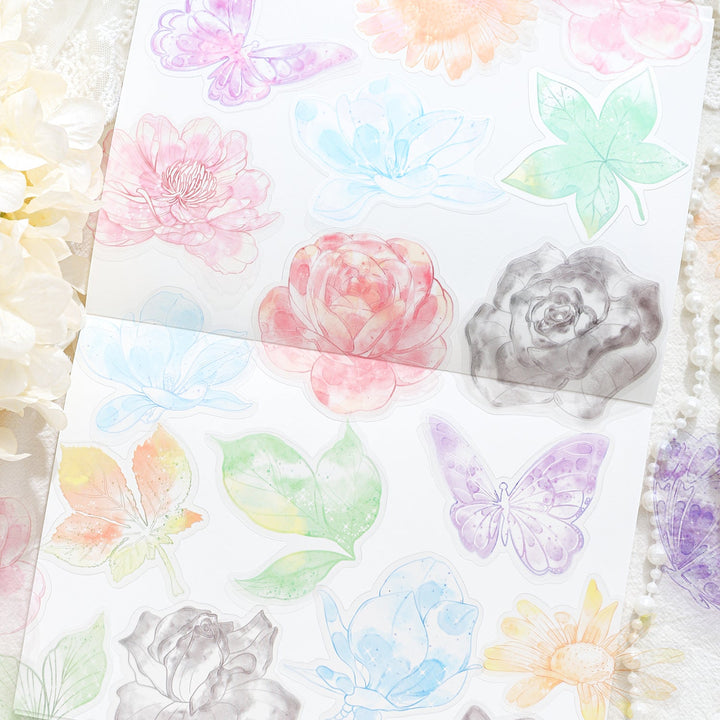Forest Mist Floral Stickers Vintage Collage Supplies