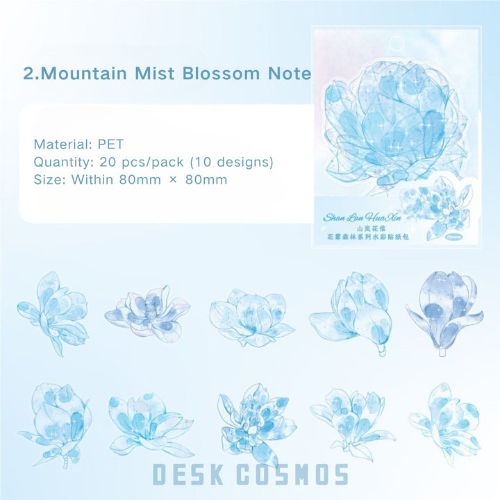 Forest Mist PET Botanical Stickers Nature Collage Elements