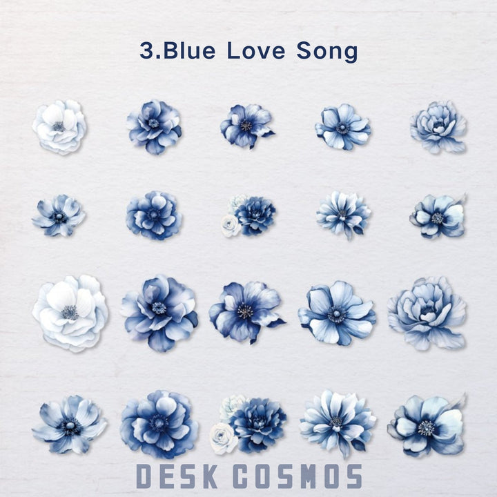 Liliths Garden Blue Love Song Floral Sticker
