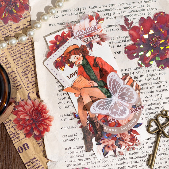 Liliths Garden Colorful Floral Stickers for Journal