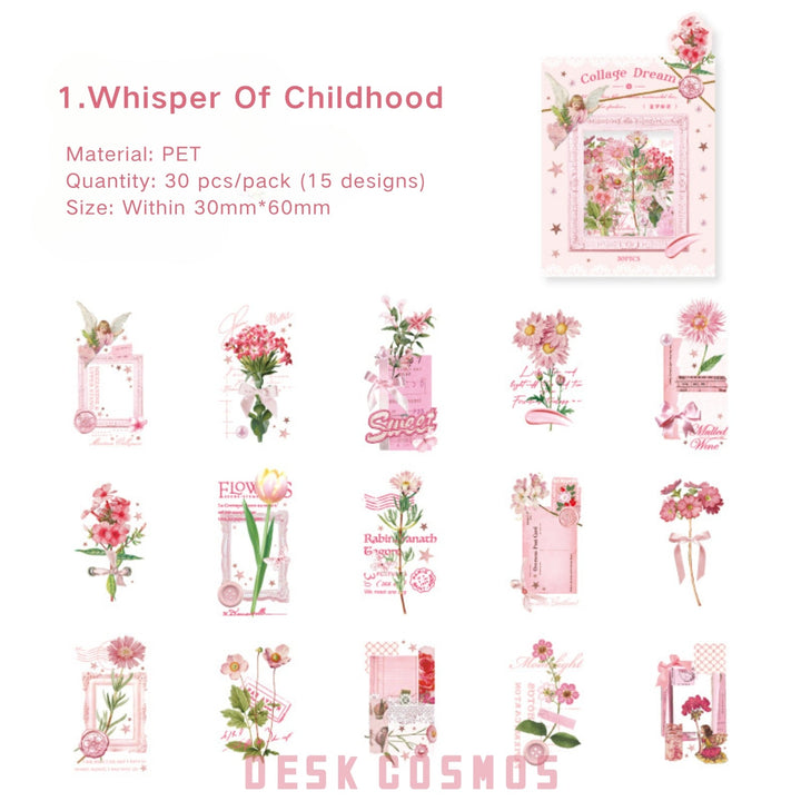 Collage Dream Secret Whispers PET Stickers Retro Style