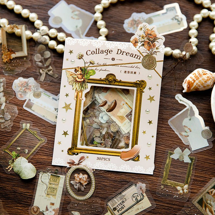 Collage Dream PET Stickers Botanical Look for Junk Journals