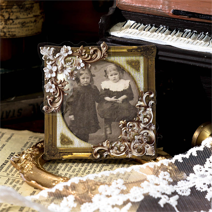 Corner Museum Series Vintage Border Floral Stickers for Arts and Crafts