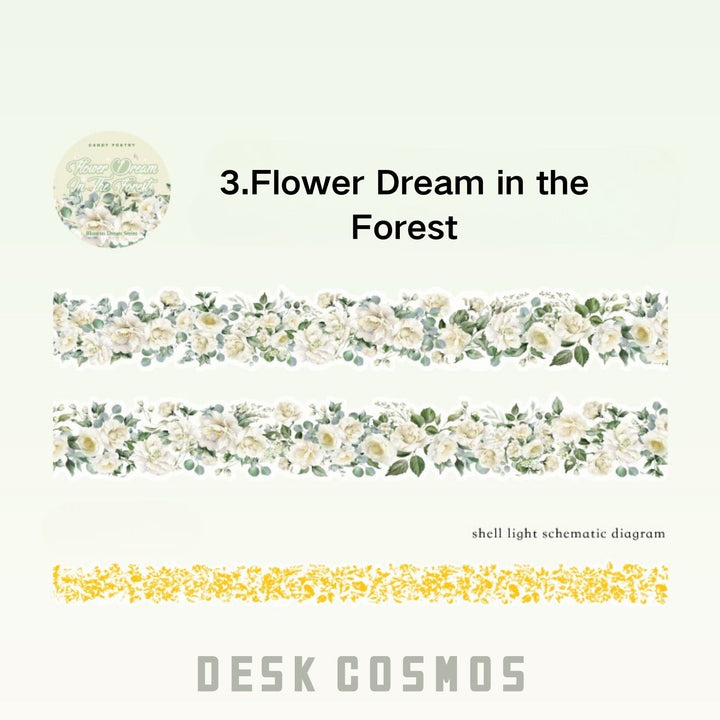 Blossom Dream Series Elegant Floral PET Tapes for Gift Wrapping