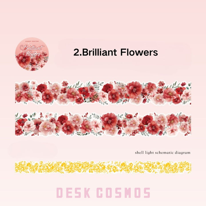 Blossom Dream Series PET Washi Tapes Perfect for Collage Art Projects