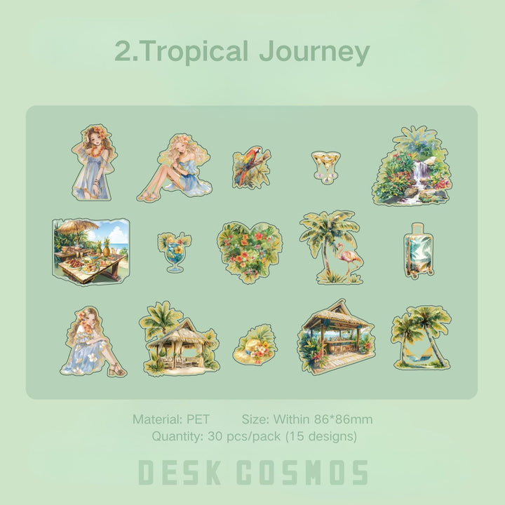 Flowing Gold Rock Dream Tropical Journey PET Sticker Gold Detail