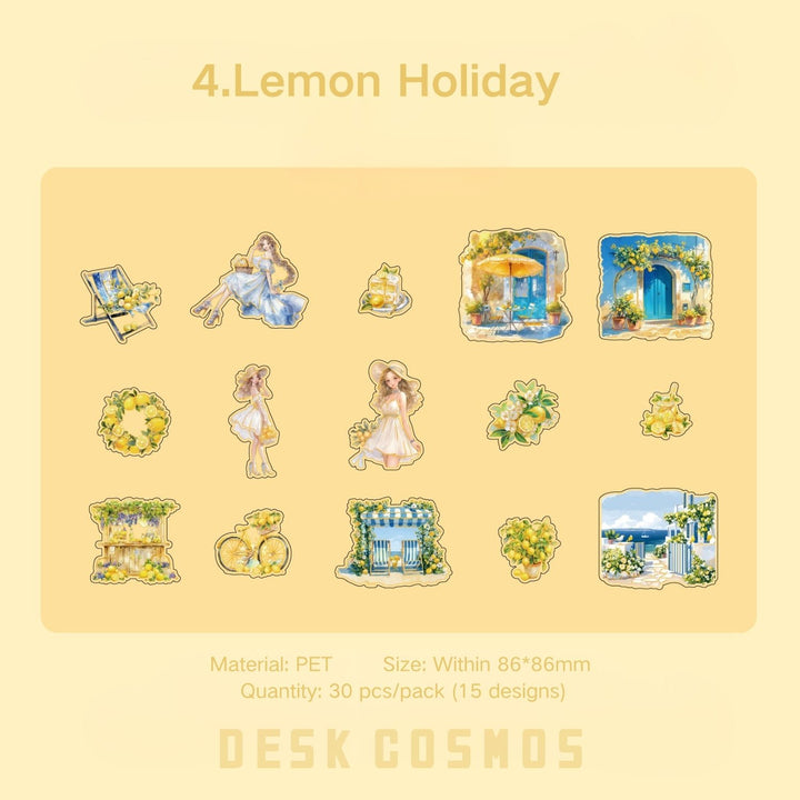 Flowing Gold Rock Dream Citrus Holiday PET Sticker Summer Vibe