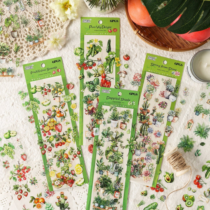 Natural Time PET Stickers Fruits Plants For Personalized Decoration