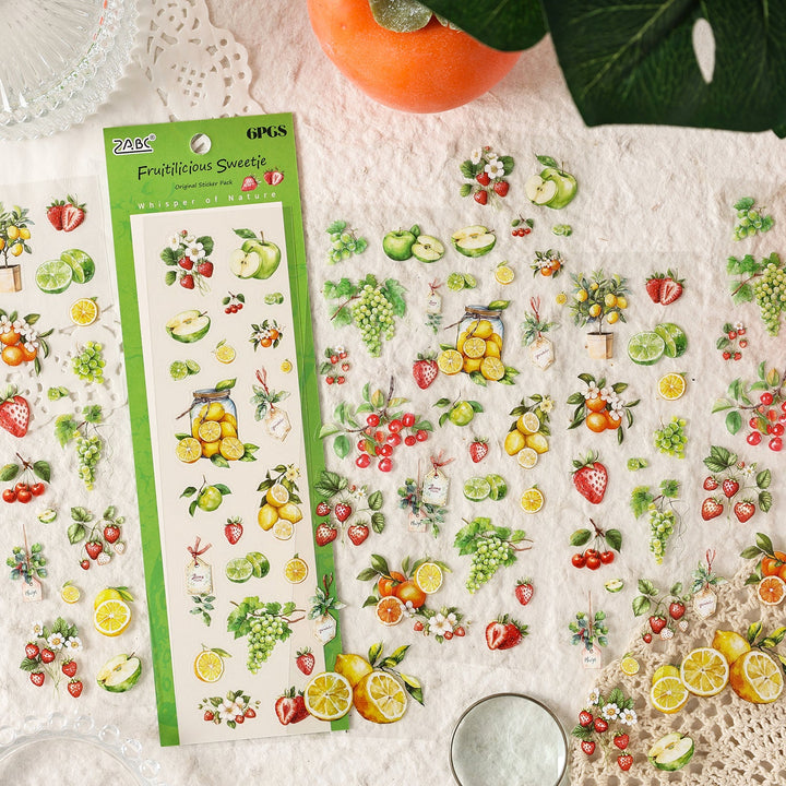 Natural Time PET Stickers Fruits Vegetables Plants For Junk Journals