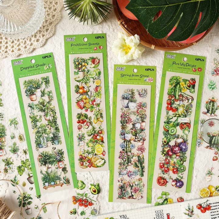 Natural Time PET Stickers Fruits Vegetables Plants For Collage