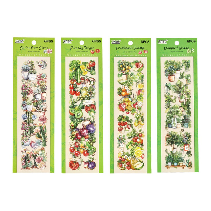 Natural Time PET Stickers Fruits Plants Collage Lovers