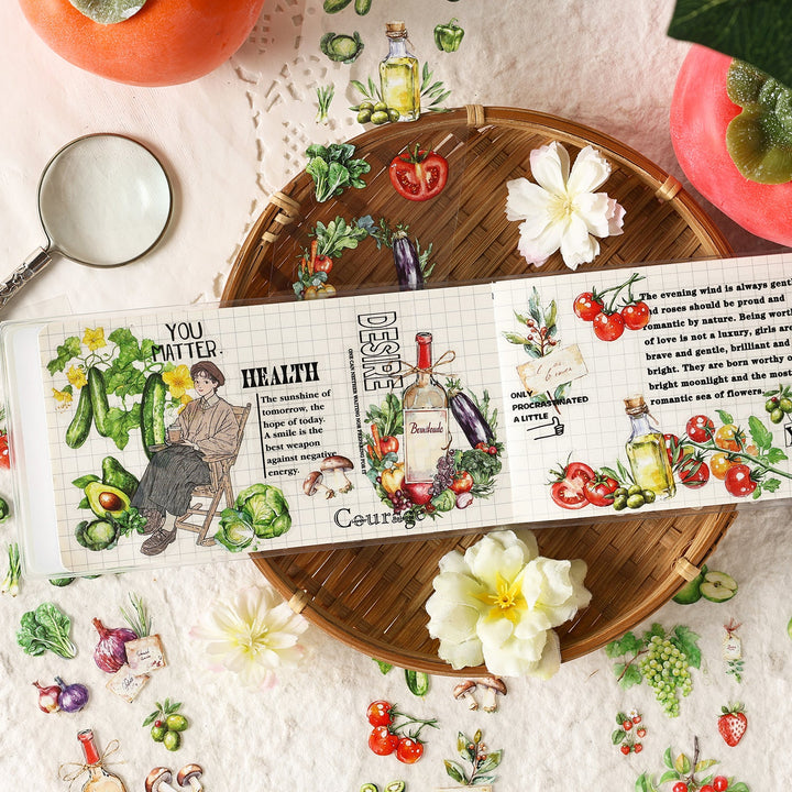 Natural Time PET Stickers Fruits Plants For Phone Case Decoration