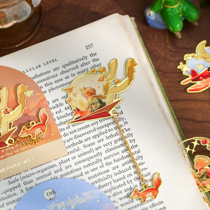 Galaxy Encounter Series Creative Floral Hollow Metal Bookmarks for Scrapbook Lovers