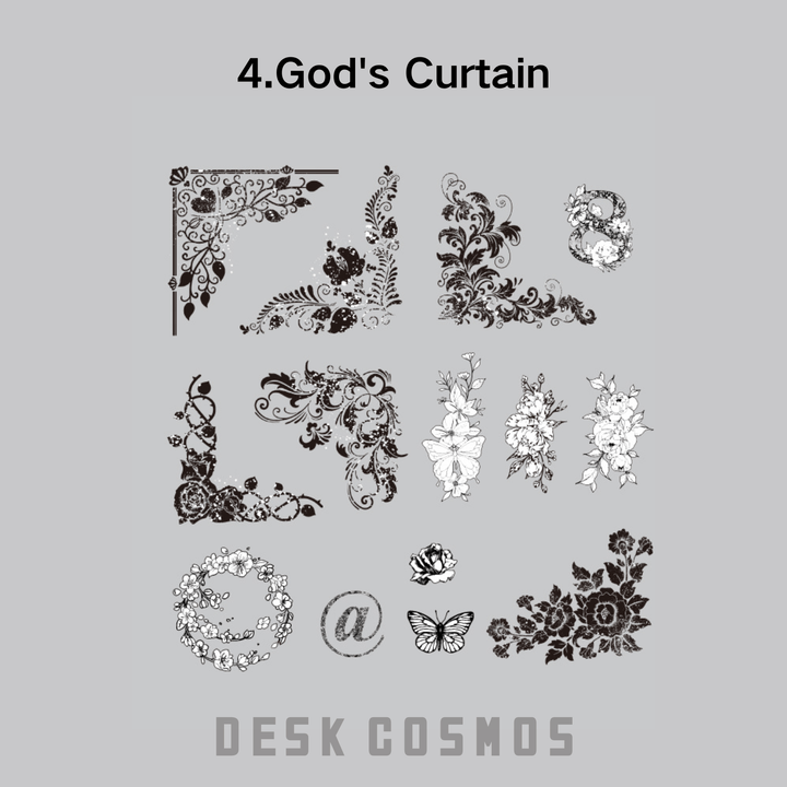 Garden of Flowers God's Curtain Lace Collage Stickers Gothic Background