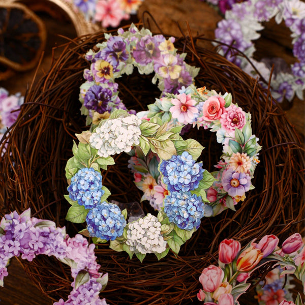 Floral Garland Series Cardstock Stickers Elegant Decoration