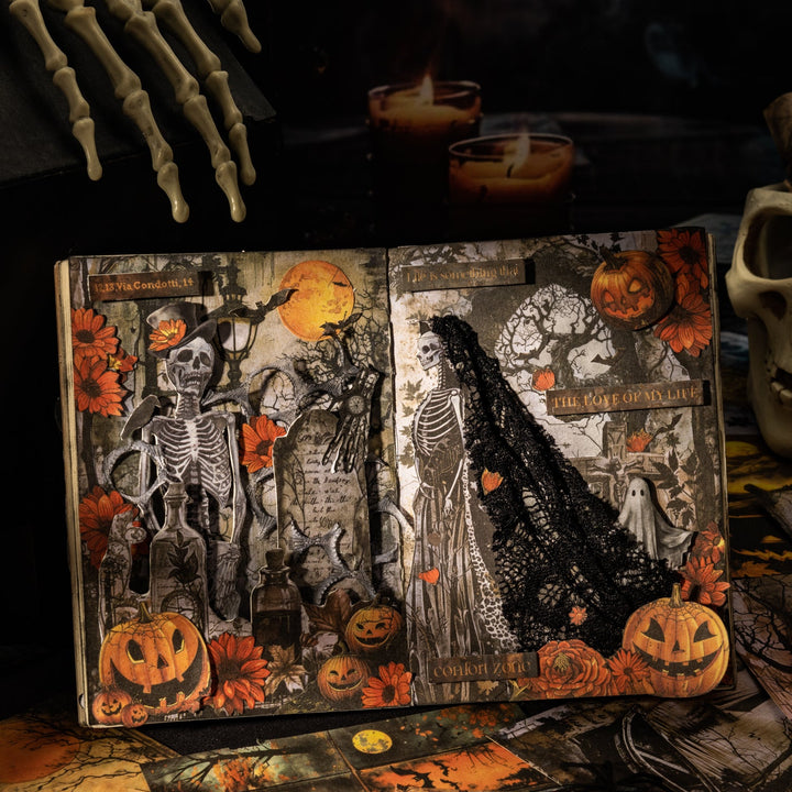 Ghost Notes Gothic Scrapbook Halloween Craft Paper