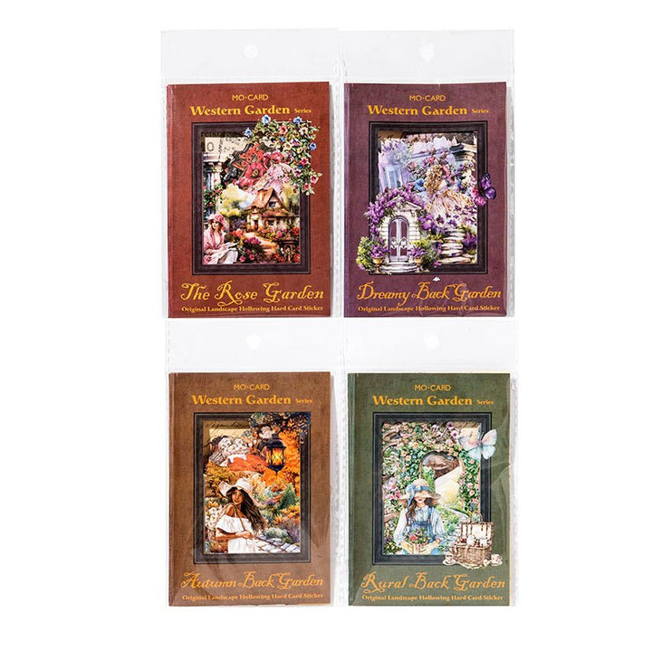 Western Garden Scene Building Stickers For DIY Books