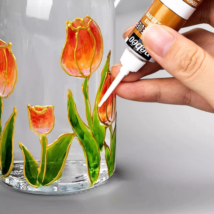 Glass Outliner Pen Pebeo Acrylic Relief decorative painting pen